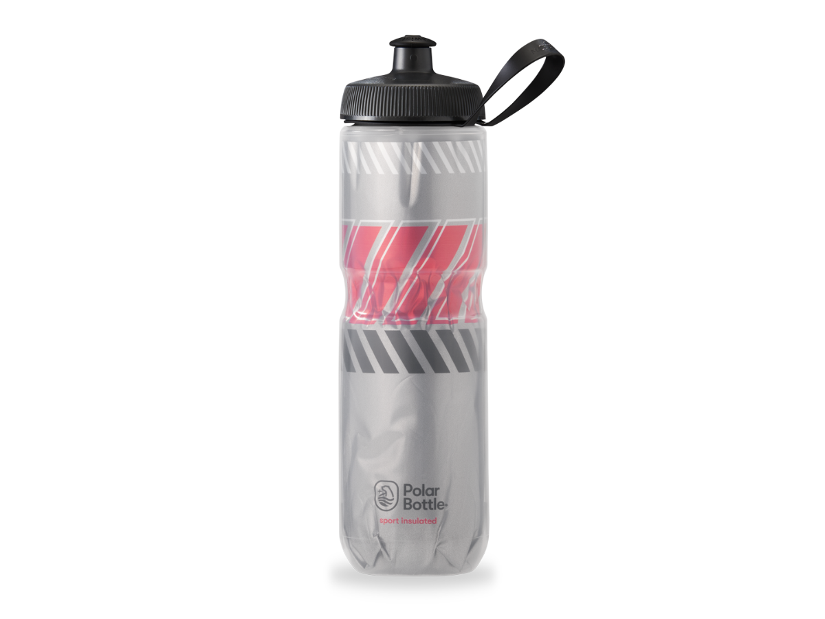 Polar Sport Insulated Tempo Bottle - Silver/Racing Red (24 Oz)