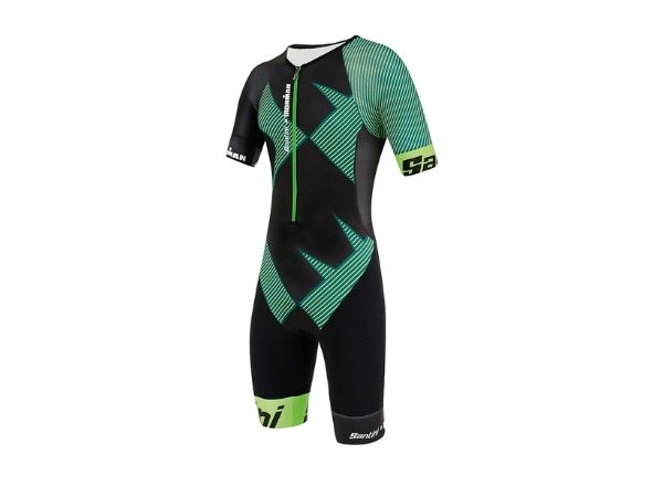Santini Cupio Ironman Trisuit - Short Sleeve - Fluo Green