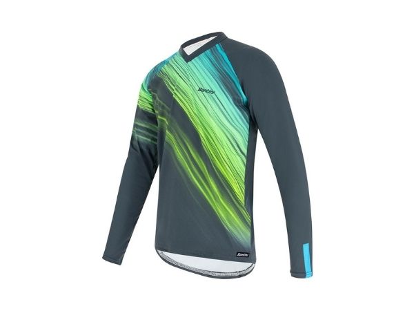 Santini MTB Sasso Thermal Long Sleeve Jersey - Green