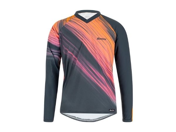 Santini MTB Sasso Thermal Long Sleeve Jersey - Red