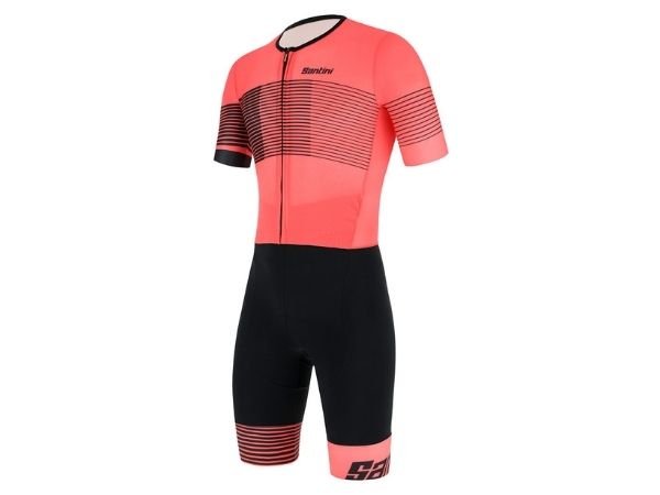 Santini Redux Freccia Trisuit - Short Sleeve - Granatina