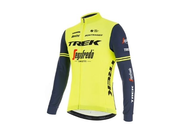 Santini Trek Segafredo Fan Line Long Sleeve Jersey - Fluo Green