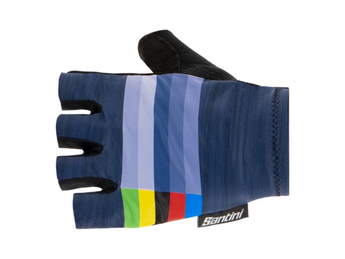 Santini UCI Rainbow Gloves - Navy Blue