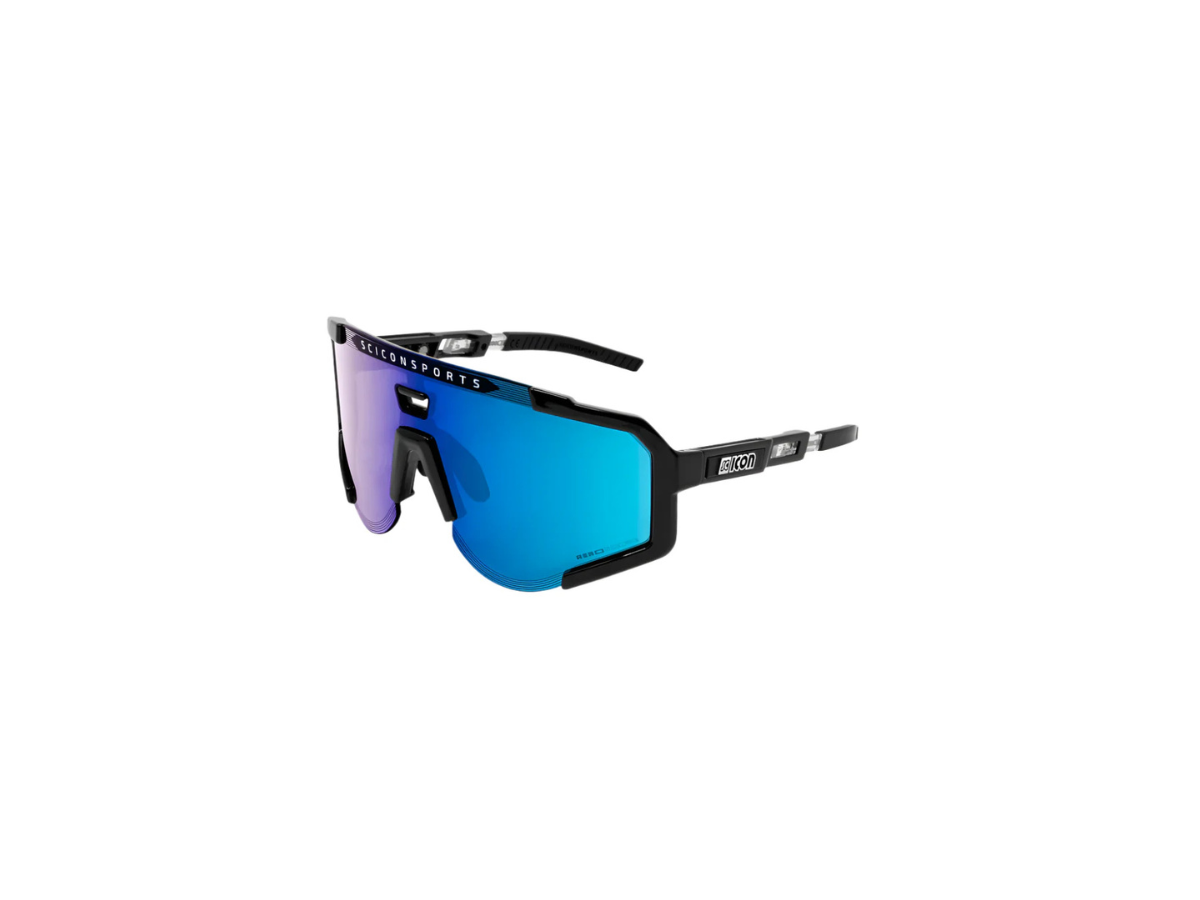 Scicon Eyewear Aeroscope Sunglasses Black Frame, With Multimirror Blue &amp; Rain Clear Lenses