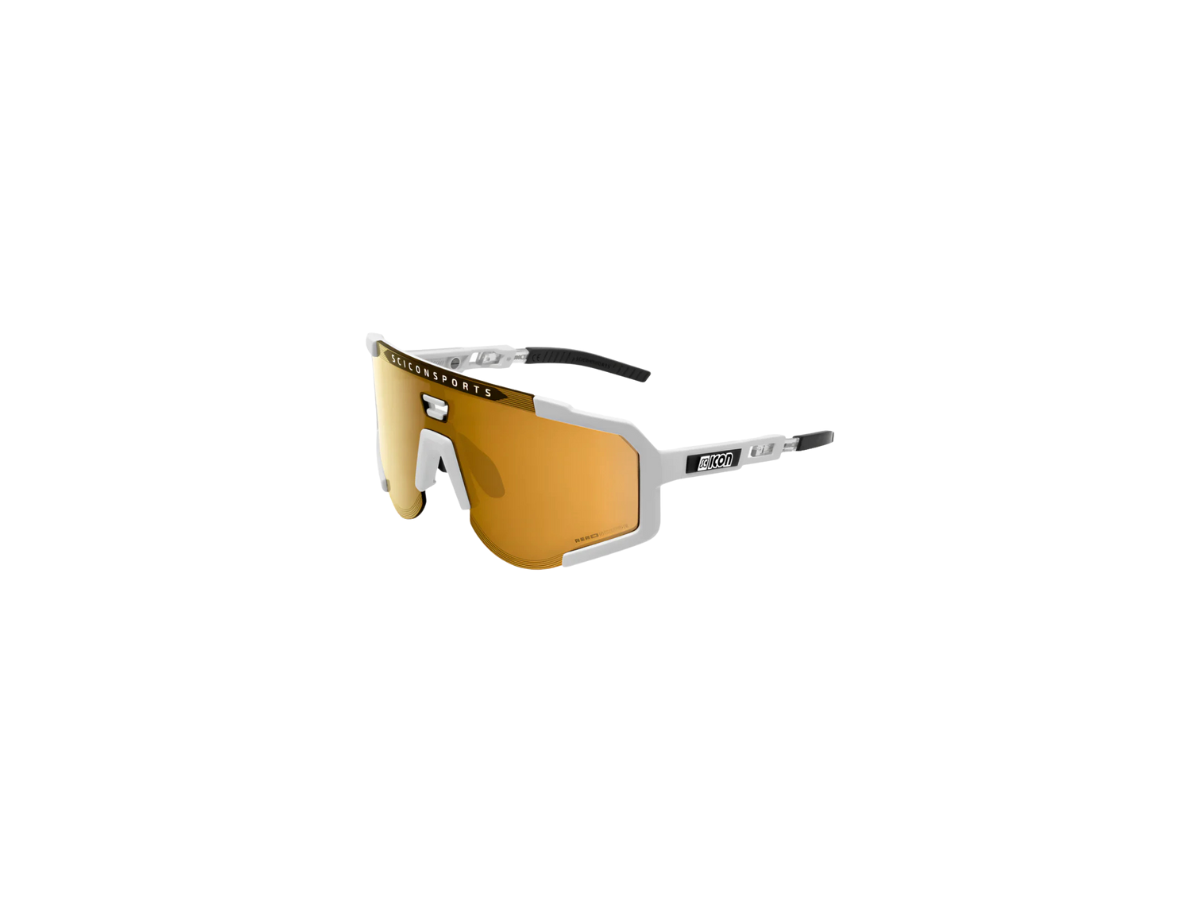 Scicon Eyewear Aeroscope Sunglasses White Frame, With Multimirror Bronze &amp; Rain Clear Lenses