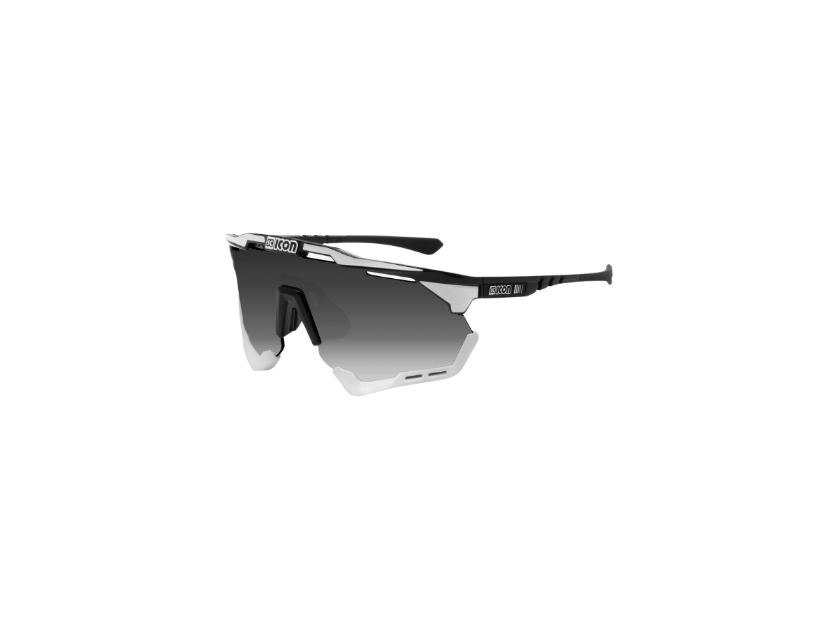 Scicon Eyewear Aeroshadexl Frame Black Gloss/White Stripes Multimirror Silver+Rain Clear F White Np Black