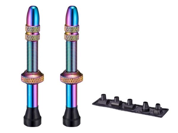 Supacaz Star Valvez Tubeless Valves - Oil Slick (65mm)