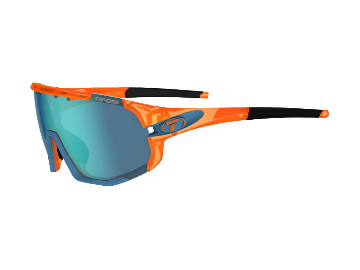 "Tifosi Sledge sunglasses orange – high-performance sports eyewear with wide lens coverage for cycling and outdoor activities"

