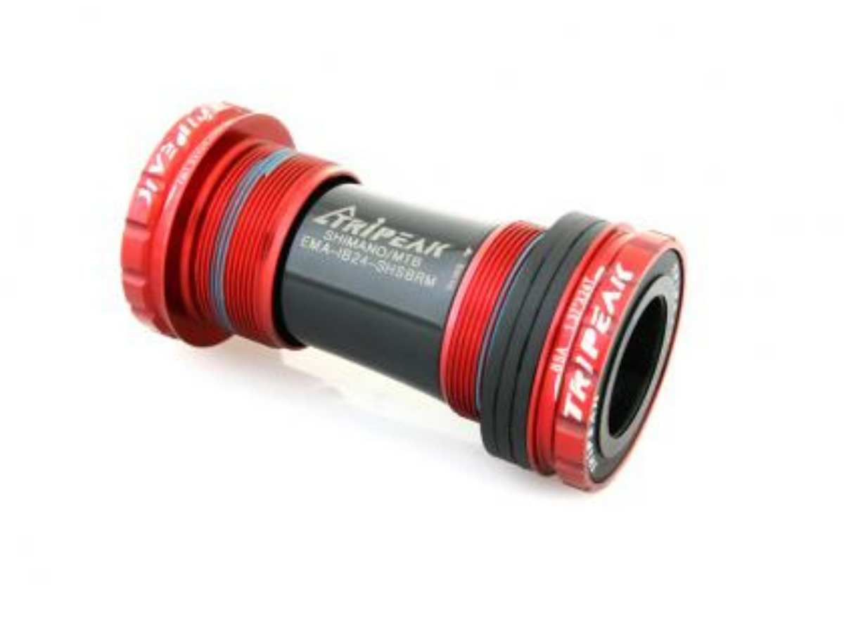 Tripeak BSA Threaded Bottom Bracket - Shimano - MTB - 68/73mm - Red
