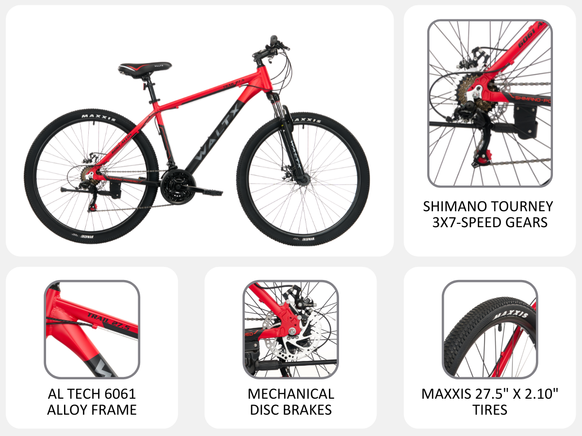 WaltX Trail 27.5 - Red - Black