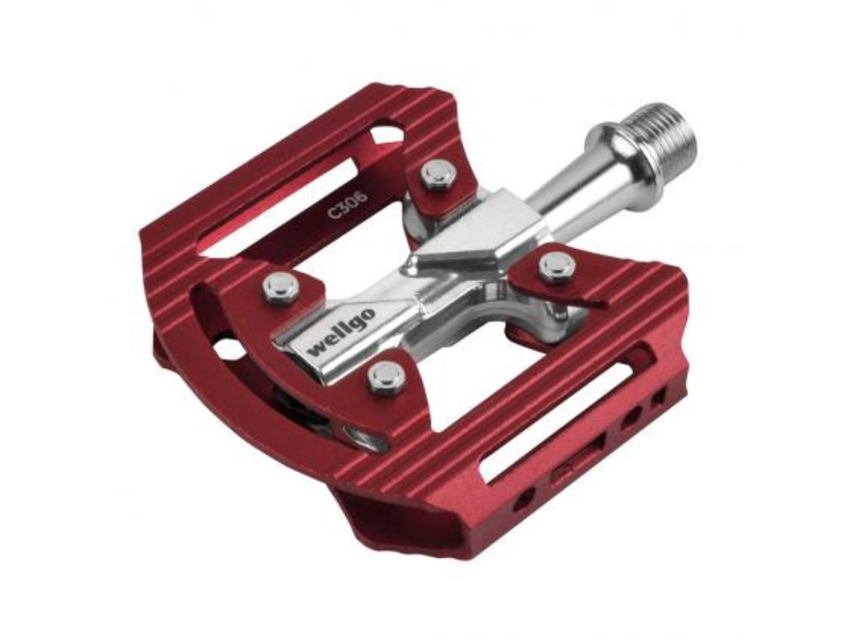 Wellgo C-306 CNC Aluminium Flat Pedal - Red