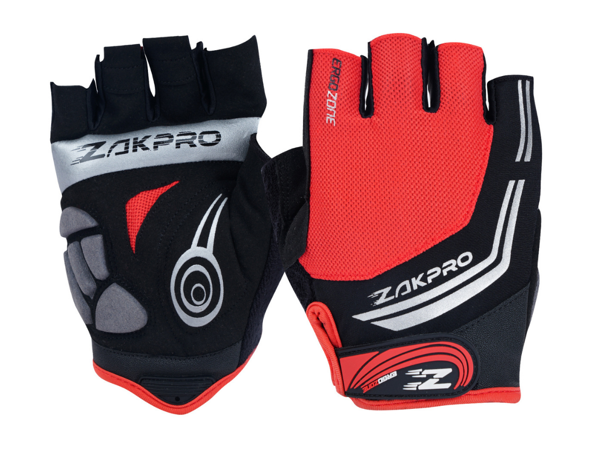 Zakpro Hybrid Cycling Gloves - Red