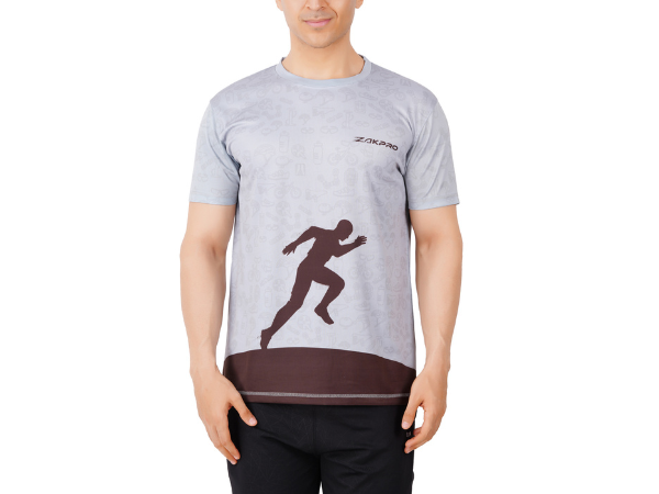 Zakpro Sports T-Shirt for Men - Grey Run