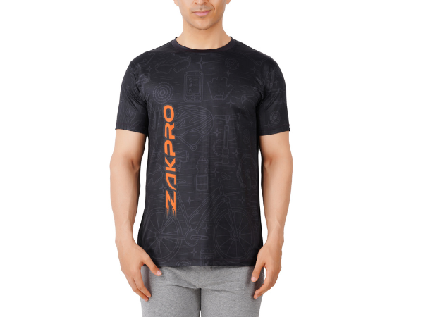 Zakpro Sports T-Shirt for Men - Tone Black